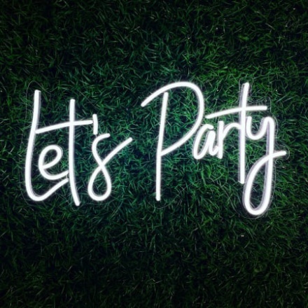 Obrázek LED Neonový nápis Leťs Party  60 x 30 cm - zapůjčení