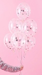 Obrázek z Průhledné balonky se stříbrnými konfetami hvězdy, 30 cm - 6 ks 