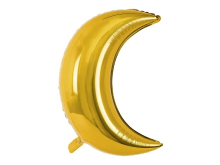 Obrázek Foliový balonek Měsíc zlatý - 60 cm