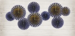Obrázek z Dekorační rozety modré se zdobením 23 až 40 cm - 4 ks 