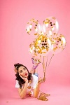 Obrázek z Průhledné balonky se zlatými konfetami Happy New Year, 27 cm - 3 ks 