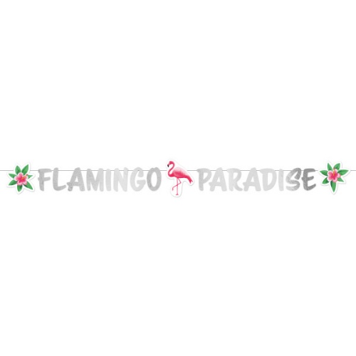 Levně Party nápis Flamingo Paradise - 135 x 15 cm