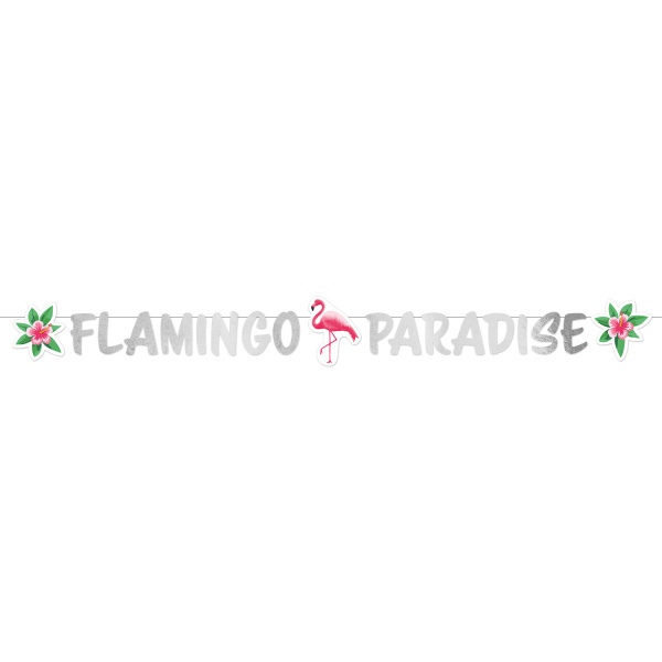 Party nápis Flamingo Paradise - 135 x 15 cm