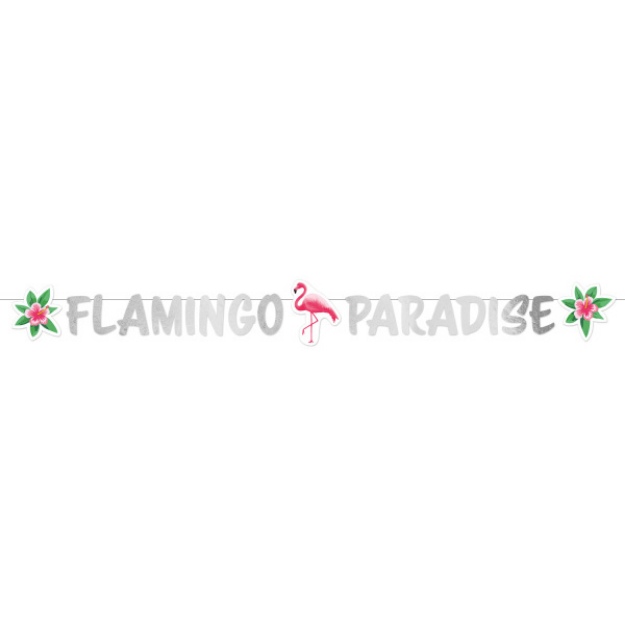 Obrázok z Party nápis Flamingo Paradise - 135 x 15 cm