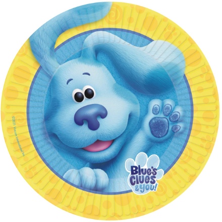 Picture of Papírové talíře Stopy Blue - Modříkovy hádanky 23 cm - 8 ks