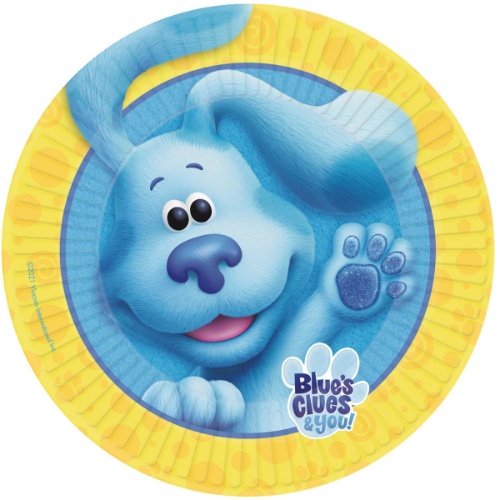 Levně Papírové talíře Stopy Blue - Modříkovy hádanky 23 cm - 8 ks