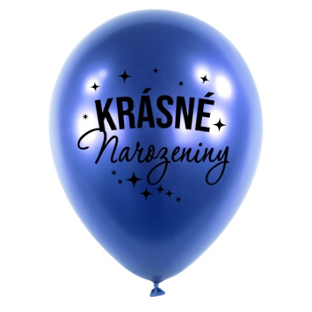 Obrázek Balonkový buket Chrome Krásné narozeniny, Modrý - 5 ks