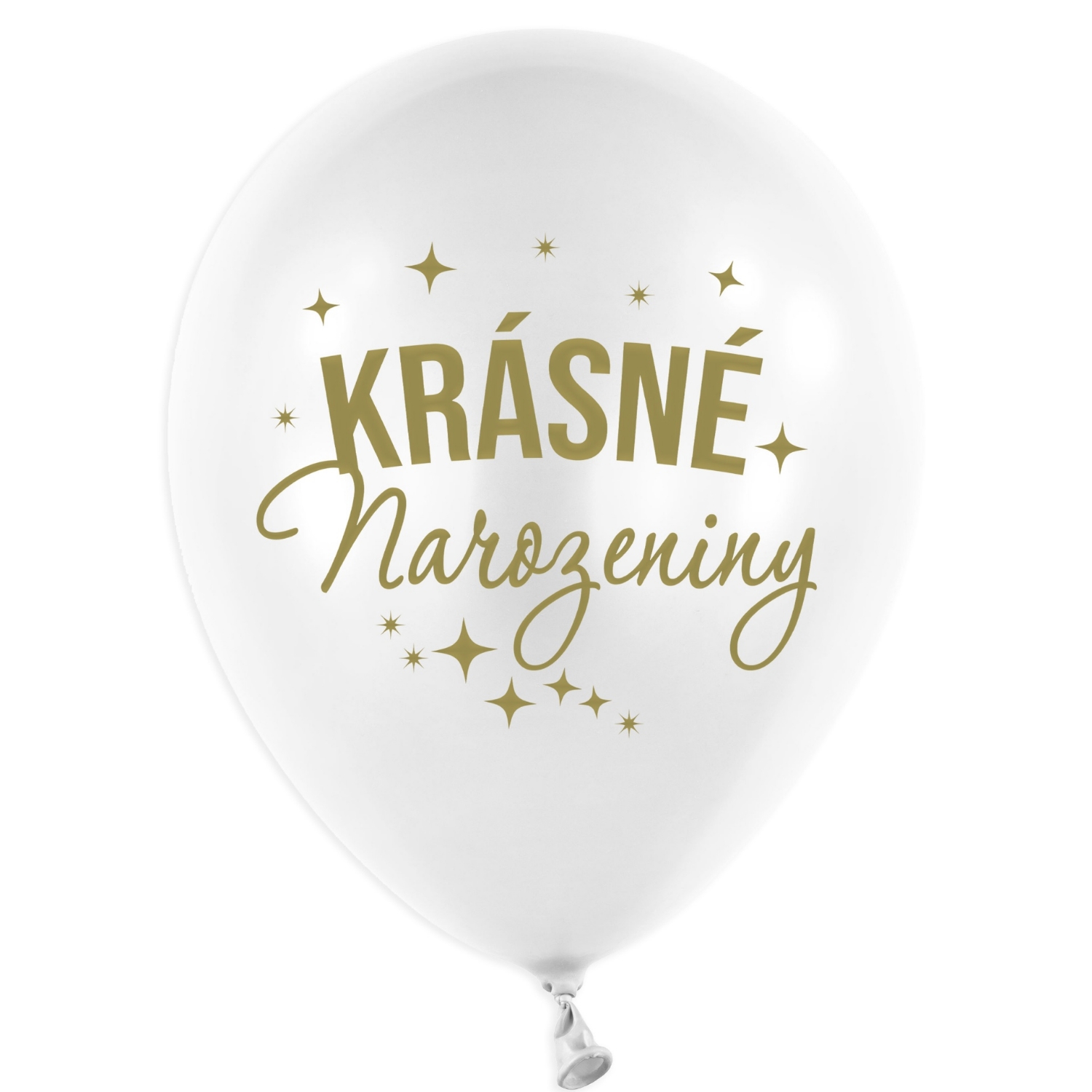 Balonkový buket Krásné narozeniny, Bílý - 5 ks