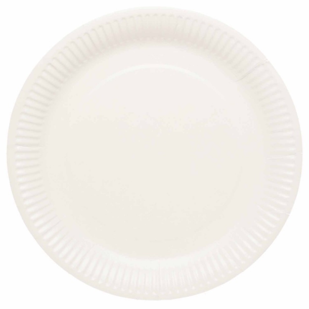 Obrázok z Papierové taniere Biele, 23 cm - 8 ks - Amscan
