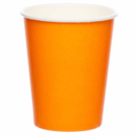 Obrázek Papírové kelímky oranžové, 237 ml, 8 ks