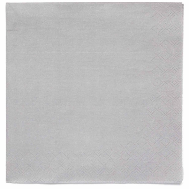 Obrázek z Papírové ubrousky Stříbrné, 33 x 33 cm, 20 ks - Amscan 