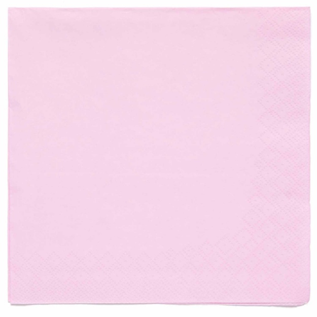 Obrázek z Papírové ubrousky Světle Růžové, 33 x 33 cm, 20 ks - Amscan 
