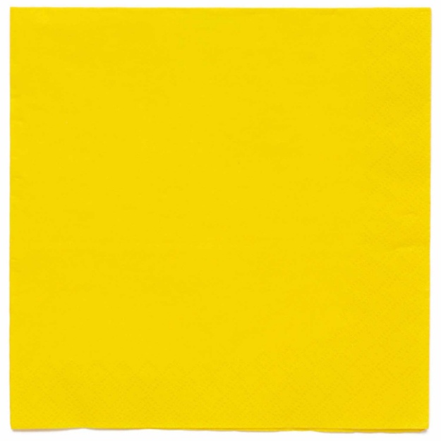Obrázok z Papierové obrúsky Žlté, 33 x 33 cm, 20 ks - Amscan