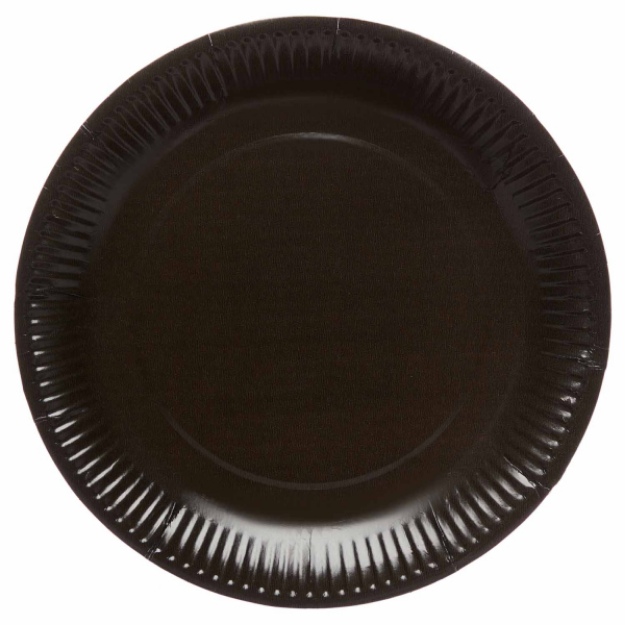 Obrázek z Papírové talíře Černé, 23 cm - 8 ks - Amscan 