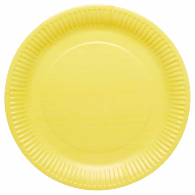 Obrázok z Papierové taniere Žlté, 23 cm - 8 ks - Amscan