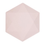 Obrázek z EKO - papírové talíře Hexagonal - Vert Decor, pastelově růžové - 26,1 x 22,6 cm, 6ks 
