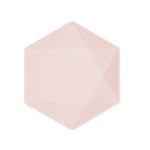 Obrázek z EKO - papírové talíře Hexagonal - Vert Decor, pastelově růžové - 20,8 x 18,1 cm, 6ks 