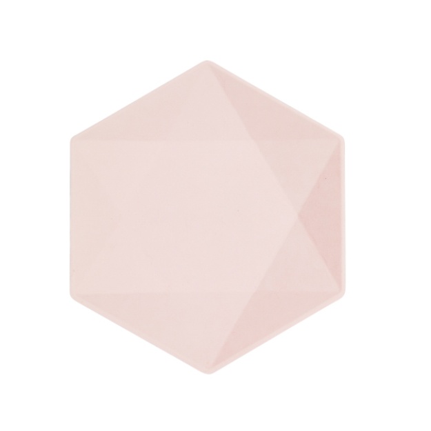 Obrázek z EKO - papírové talíře Hexagonal - Vert Decor, pastelově růžové - 20,8 x 18,1 cm, 6ks 