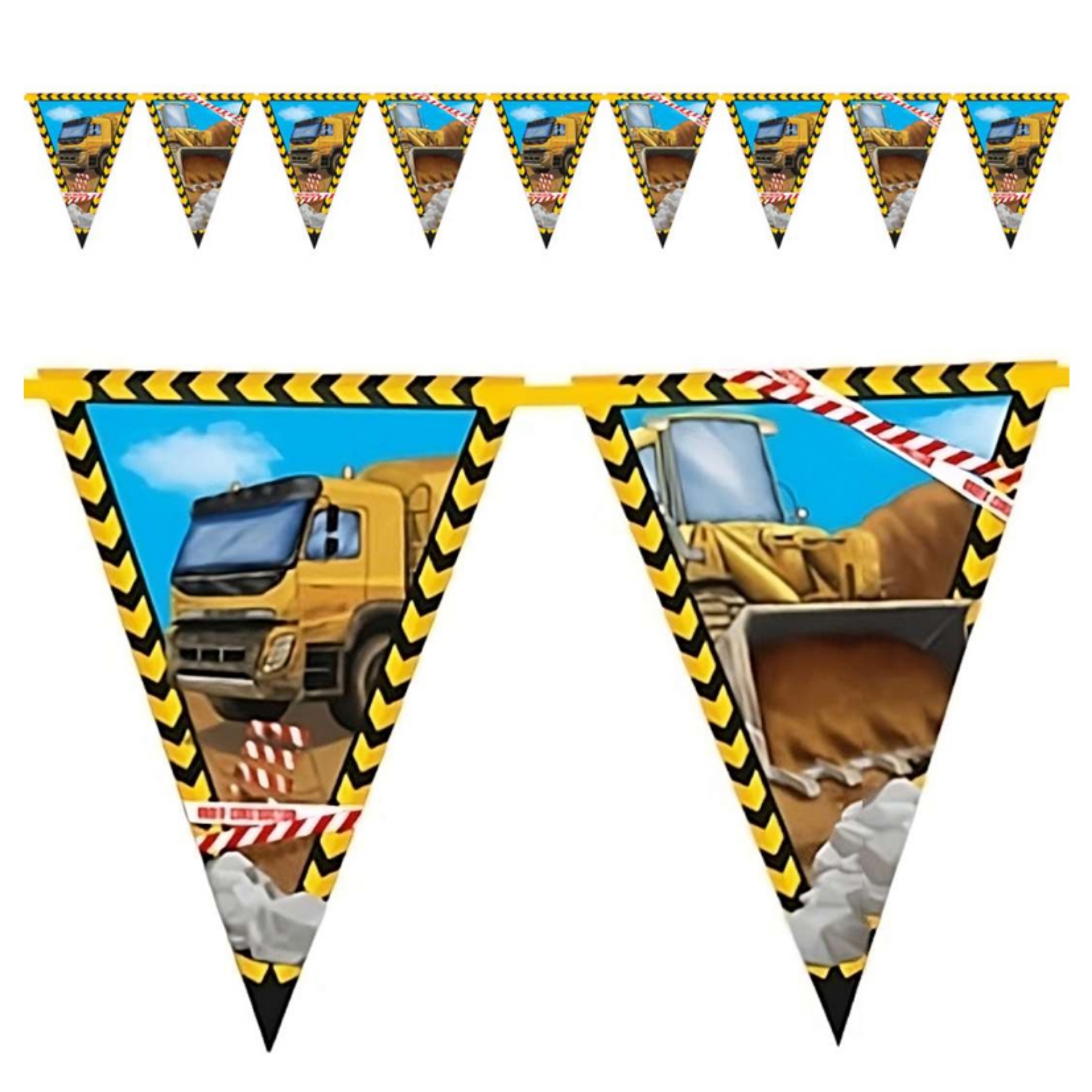 Vlaječková girlanda staveniště - 250 cm