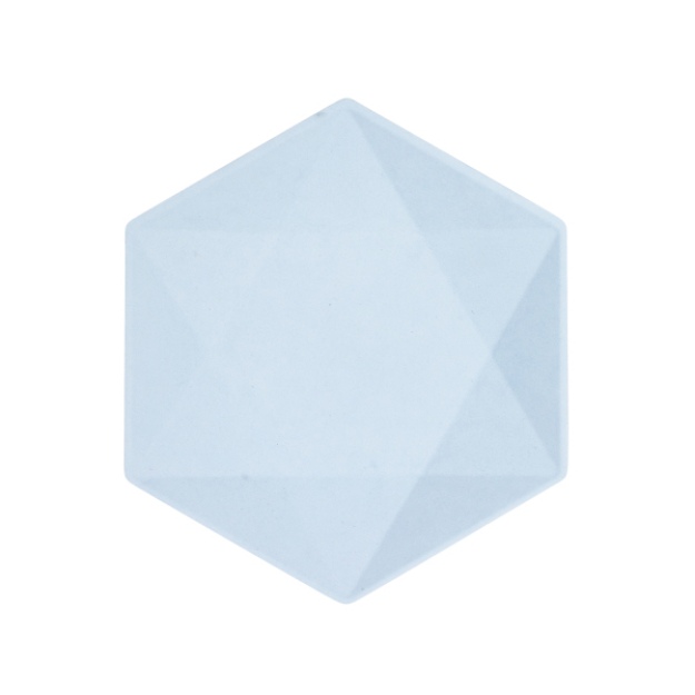 Obrázek z EKO - papírové talíře Hexagonal - Vert Decor, pastelově modré - 20,8 x 18,1 cm, 6ks 