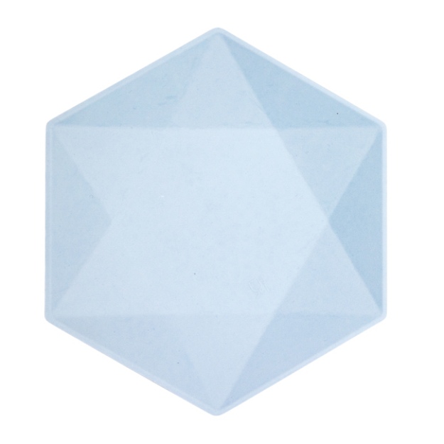 Obrázok z EKO - papierové taniere Hexagonal - Vert Decor, pastelovo modré - 26,1 x 22,6 cm, 6ks