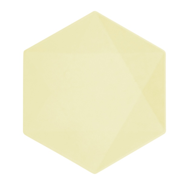Obrázek z EKO - papírové talíře Hexagonal - Vert Decor, pastelově žluté - 26,1 x 22,6 cm, 6ks 