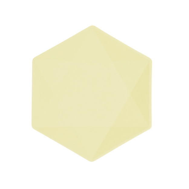 Obrázok z EKO - papierové taniere Hexagonal - Vert Decor, pastelovo žlté - 20,8 x 18,1 cm, 6ks