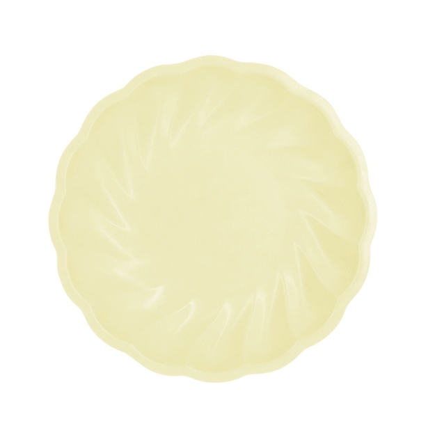 Obrázok z EKO - papierové taniere okrúhle - Vert Decor, pastelovo žlté- 22,9 cm 6 ks