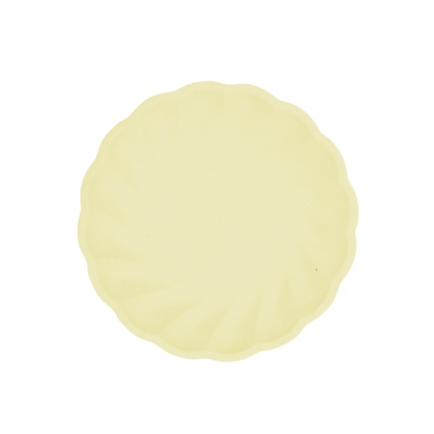 Obrázek z EKO - papírové talíře kulaté - Vert Decor, pastelově žluté - 18,8 cm 6 ks  