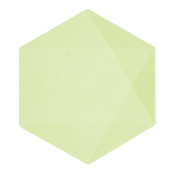 Obrázok z EKO - papierové taniere Hexagonal - Vert Decor, pastelovo zelené - 26,1 x 22,6 cm, 6ks