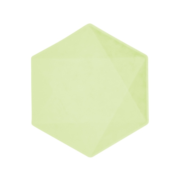 Obrázok z EKO - papierové taniere Hexagonal - Vert Decor, pastelovo zelené - 20,8 x 18,1 cm, 6ks