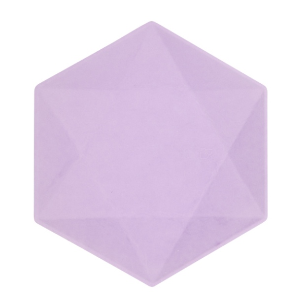 Obrázek z EKO - papírové talíře Hexagonal - Vert Decor, pastelově fialové - 26,1 x 22,6 cm, 6ks 