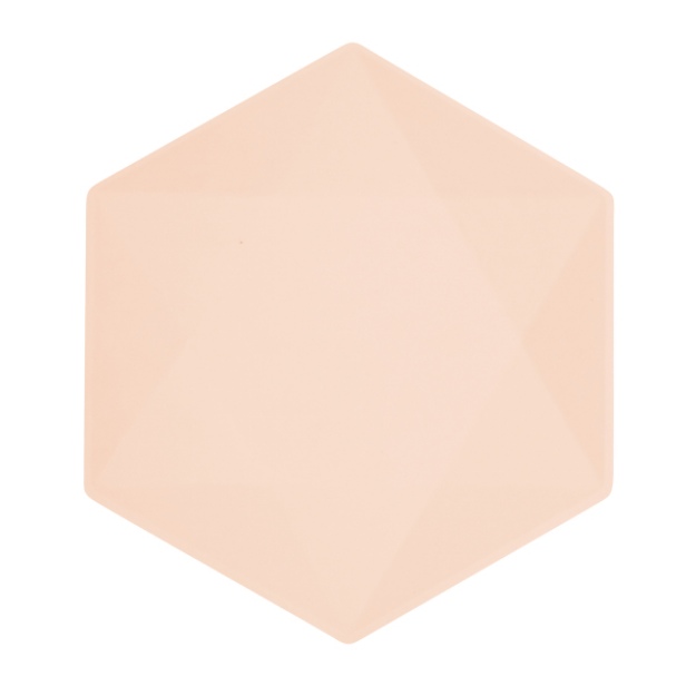 Obrázek z EKO - papírové talíře Hexagonal - Vert Decor, pastelově meruňkové - 26,1 x 22,6 cm, 6ks 