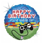 Obrázok z Fóliový balón Happy Birthday Game Level – 35 x 35 cm