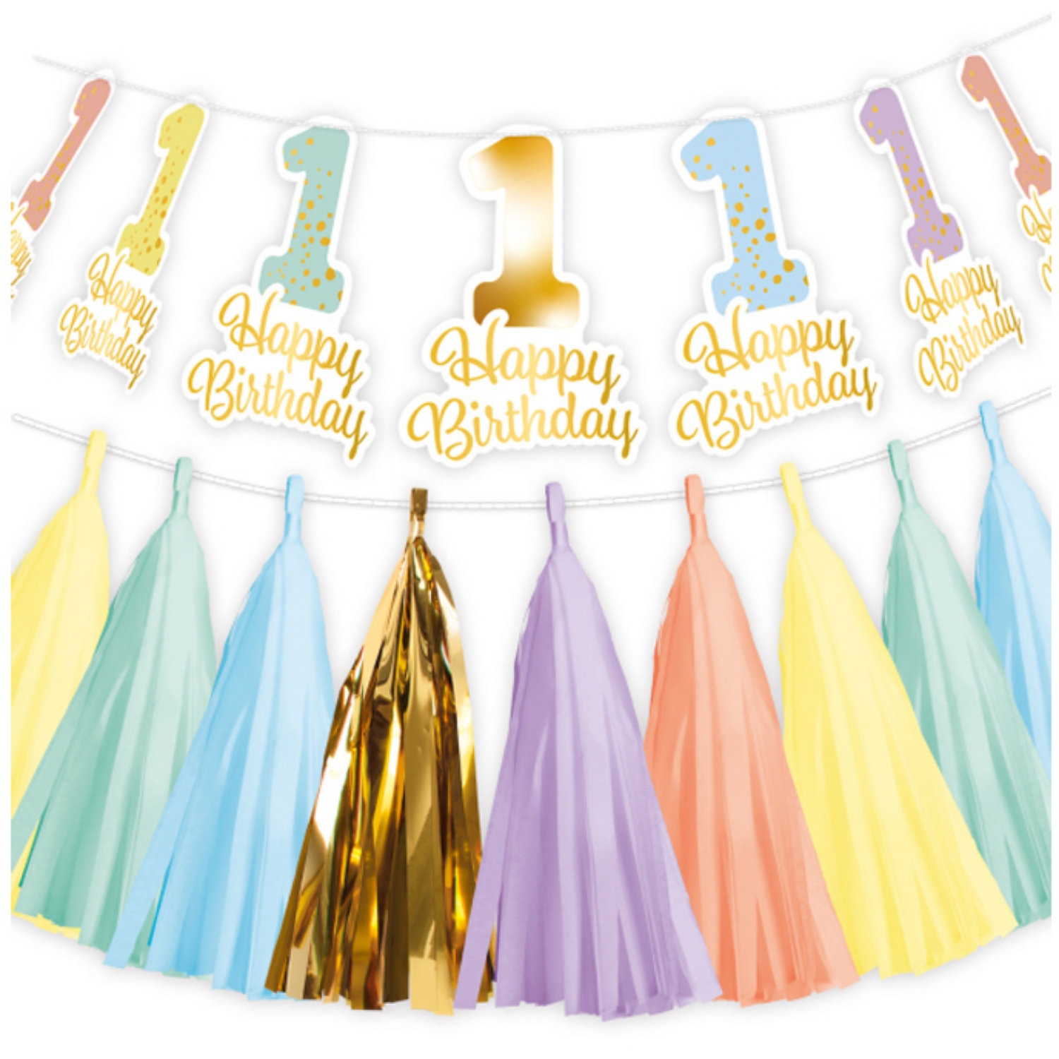 Dekorace na židle Rainbow - 1st Birthday 2 ks