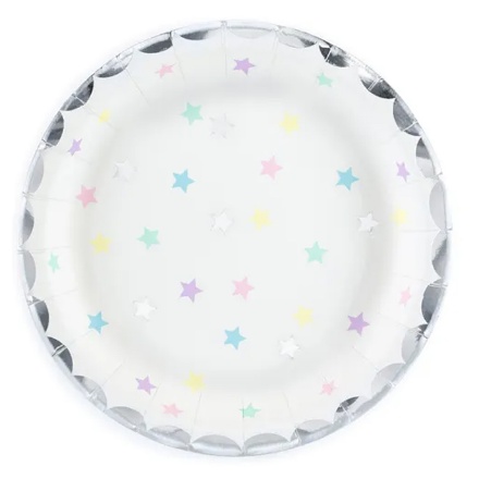 Obrázek EKO Papírové talířky Jednorožec 18 cm 6 ks