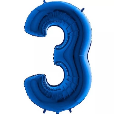 Picture of Foil Number Balloon - blue 3