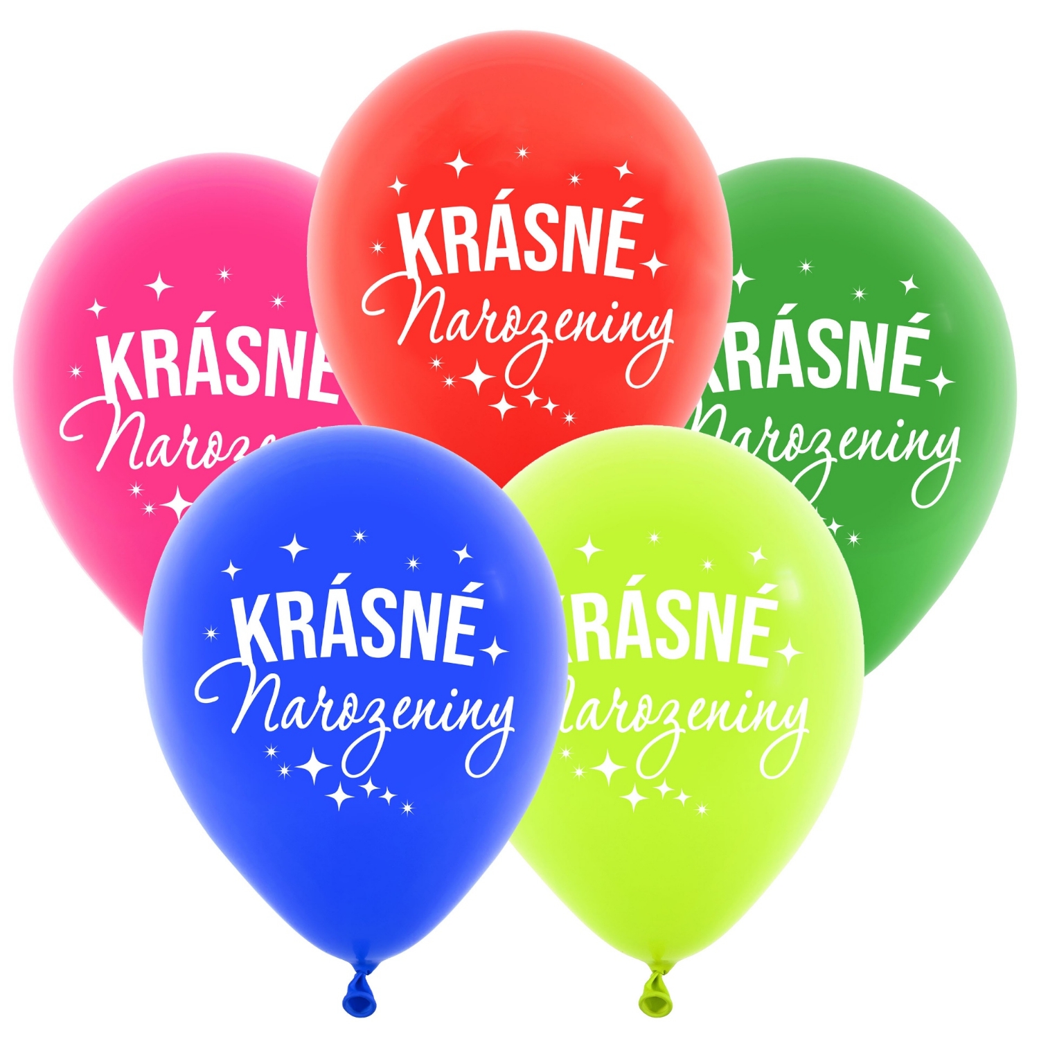 Latexové balonky Krásné narozeniny, mix barev - 5 ks