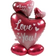 Obrázok z Stojaci balónik Srdiečka Love You - 77 cm