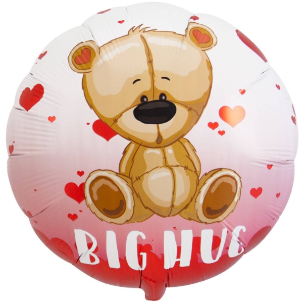 Foliový balonek kulatý - Medvídek Big Hug - 45 cm