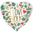 Picture of Foliový balonek srdce - I love you, tropical - 45 cm 