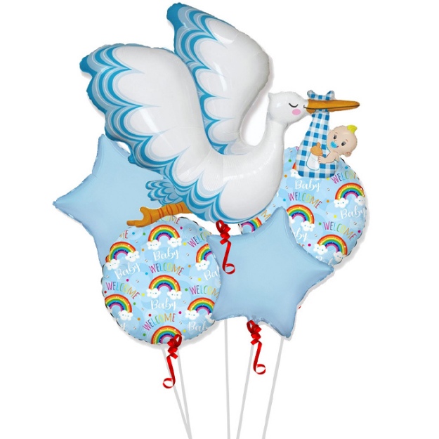 Obrázek z Sada fóliových balonků Narození chlapečka - 5 ks - BP 