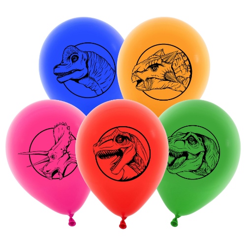 Levně Balonky s potiskem Dino Jurassic, 5 ks, 30 cm
