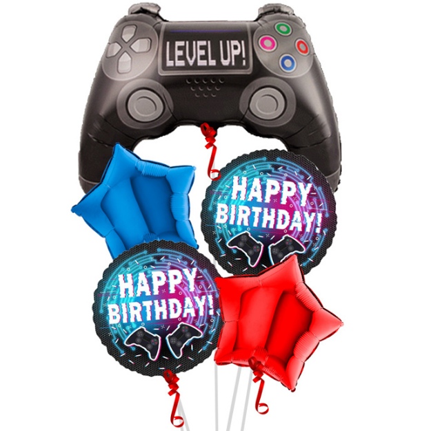 Obrázok z Balónový set Happy Birthday - Level UP- 5 ks