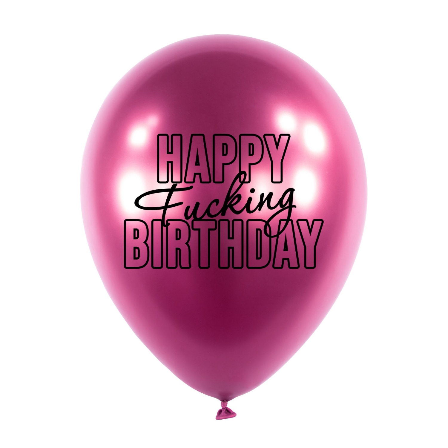 Balonkový buket Chrome Happy Fu.king Birthday, Růžové - 5 ks