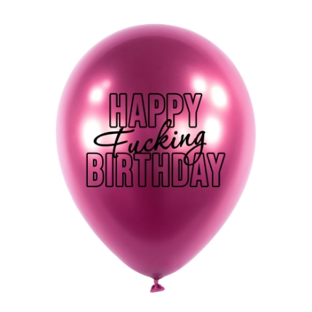 Obrázek Balonkový buket Chrome Happy Fu.king Birthday, Růžové - 5 ks