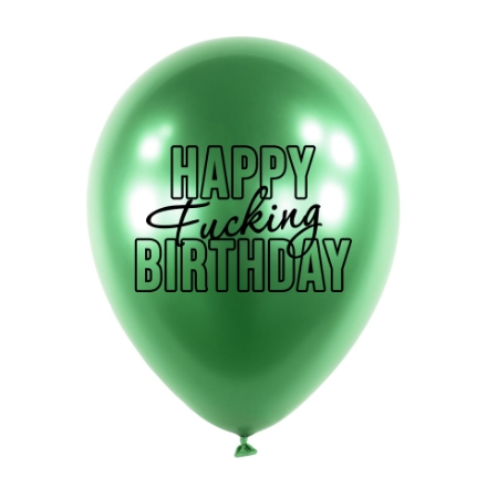 Picture of Balloon Bouquet Chrome Happy Fu.king Birthday, Green - 5 pcs