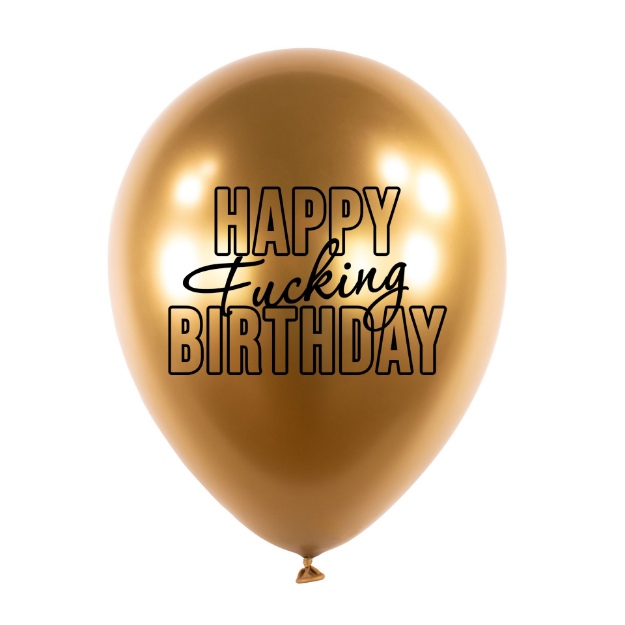 Obrázok z Balóniky Happy Fuc... Birthday, Zlaté, 5 ks
