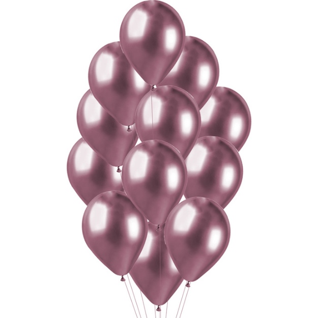 Obrázek z Balonkový buket Chrome Pink - 12 ks 