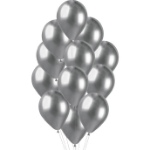 Obrázek z Balonkový buket Chrome Silver - 12 ks 